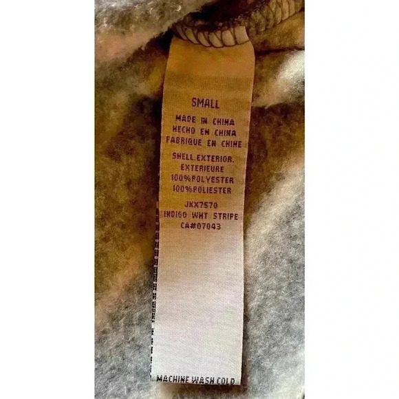 Thread & Supply Navy Cream Stripe Sweater Pullover Quarter Zip Ladies Small - Picture 6 of 6